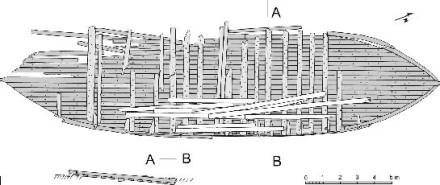 A drawing of the remains of the wreck.