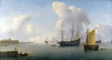 Zicht op de rede van Fort Rammekens bij Vlissingen, Willem van Diest, 1657. To the left the Fort Rammekens, the Herring-buys lies approxomatly on the spot were the Ritthem wreck lies. Source: MMR, N500