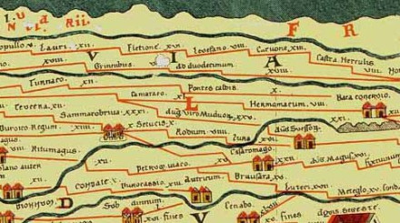 Image 14 : Laurium on the Peutinger map. Left upper corner