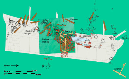 Queen Anne's Revenge site map