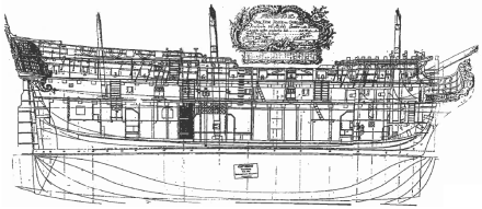 A construction plan of a frigate.