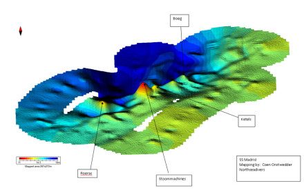 multibeam of SS Madrid mapped by Coen Onstwedder