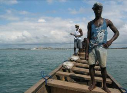 View of Elmina while anchored over the wreck site (Photo by A. Pietruszka)