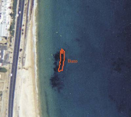 The Bato wreck site as seen from the air. (Photograph by CDS&M)