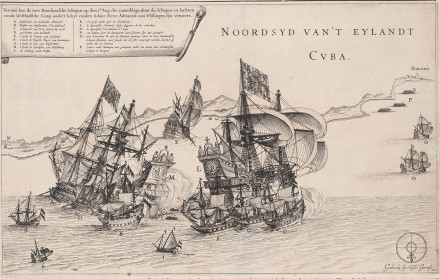 Hessel Gerritsz (c.1581-1632) (publisher. part of: Naval engagement at Havana and Bahía de Matanzas