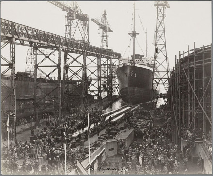 Launch of the M.S. Christiaan Huygens. Photographer: Gustaaf Oosterhuis.