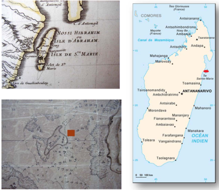 the image shows three maps of Madagascar